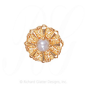 GS442 PL - 14 Karat Gold Pearl Slide 